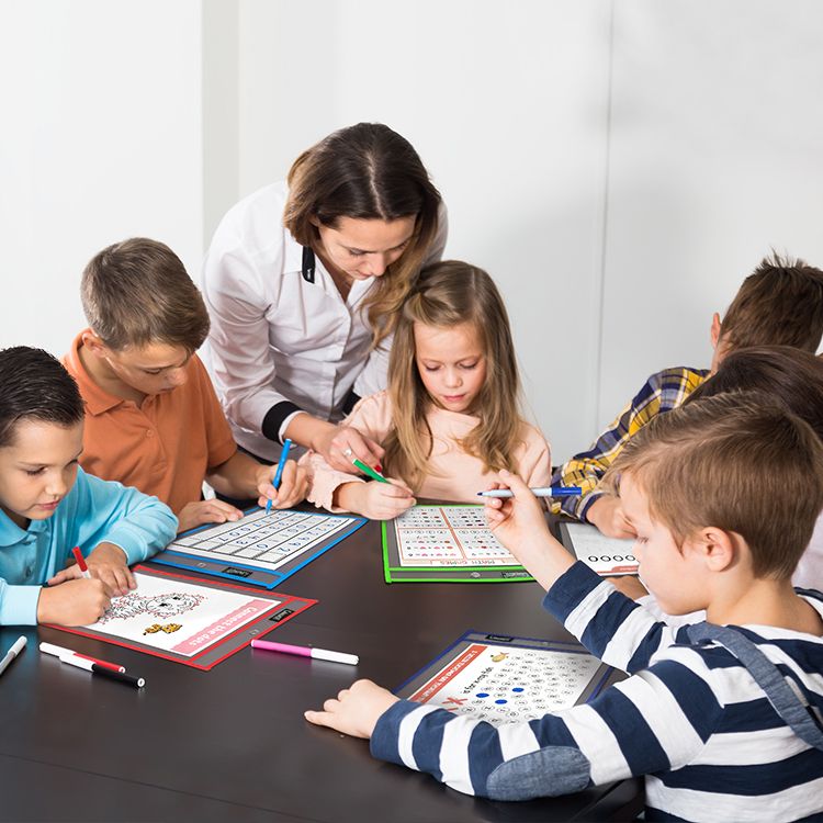 A worksheet centre with pockets