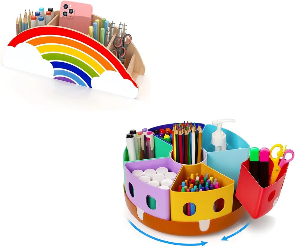 Gamenote Rainbow Caddy & Rotating Organizer Set