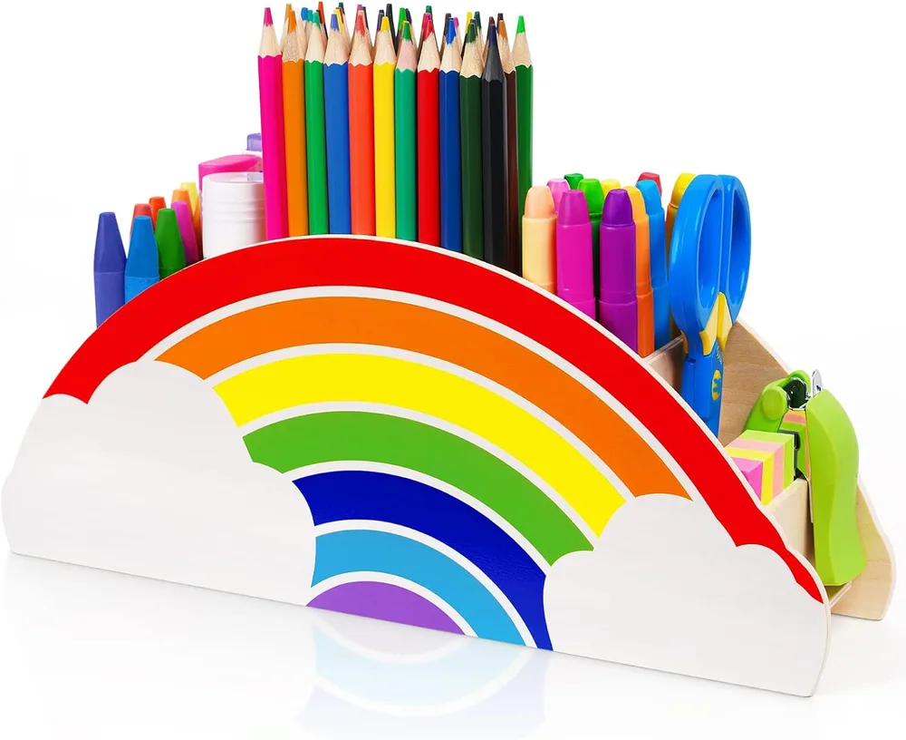 Gamenote Rainbow Wooden Desk Organizer
